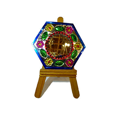 Espejo De Hojalata Colores Hexagono